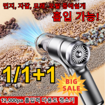 1/1+1무선 핸디형청소기 12 000pa 자동차 진공 청소기 독일 충전 휴대용 강력 무음 청소기, 쿨 블랙*1개