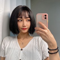 마틸다 가발 레옹 자연스러 짧은 칼 단발 머리 패션 통가발, 마틸다 통가발