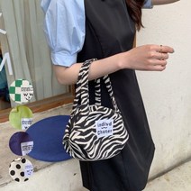 지브라 도트트 애니멀 체커보드 손목 가방 돌맹이 동그라미 에코백