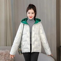 여성 푸퍼 숏 반 점퍼 다운 패딩 겨울 면화 재킷 두꺼운 따뜻한 후드 짧은 코트 겉옷