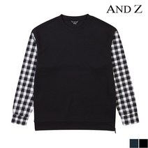 [앤드지오버핏] 지오지아 앤드지 오버핏 더블 저지 셔츠 레이어드 스웨트셔츠 (BZZ3TR1103)