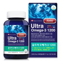 노블 오메가3 EPA DHA 영양제 연어유 비타민D 오메가3지방산 고함량 캐나다, 90캡슐