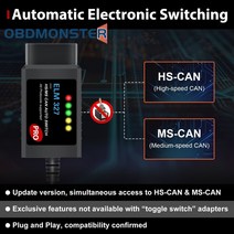 자동차 진단 분석기 elm327 pro v1.5 for ford forscan pro car scan tool ford hidden function programming, 느릅나무327 프로