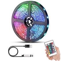 2구 3구 5구 8구 멀티탭 브라질 LED 스트립 RGB USB 2835 블루투스 적외선 제어 유연한 램프 리본 TV 데스, 05 5 m, 02 2835 24-Key IR