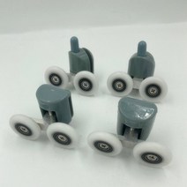 피자롤러기 스파이크롤러 48 pcs 아연 합금 더블 샤워 도어 롤러 휠 러너도르래롤러휠, 4pcs 위아래, 25mm