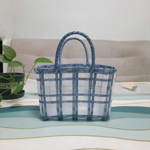 PVC가방 투명가방 새로운 패션 짠 휴대용 여성 가방 투명 야채 바구니 젤리 해변 선물
