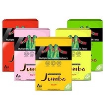 두성종이 A4 색지 OA 팬시페이퍼 점보, 500매, JP40(연분홍색) x A4