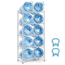 MOOACE 3단 물병 랙 18.9L(5갤런) 홀더 정리함 보관 튼튼한 탈착식 스탠드 6병용 실버 581889, Silver- 5 Tier