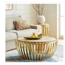 원목거실테이블 거실탁자 좌식테이블 컨트리 솔리드 우드 라운드 다리미 커피 테이블 거실 패션 차 만들기 사이드 테이블 코너 테이블 간단한, Diameter 80 80 43