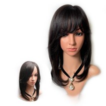 통가발 인모 항암가발 여자 중단발 긴머리가발 가발사이트 아미모 [AM-C 507], 자연검정, 중, 1개