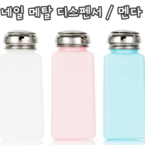 [고네일] 네일멘다 메탈 디스펜서 리무버공병 고급형 사각 펌핑용기 국시재료, 핑크, 200ml, 1개