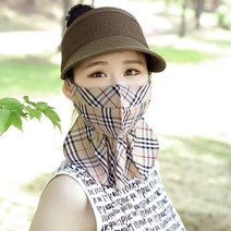 [체스골프-기획상품] 비브리 여성골프 프릴 마스크, 진베이지