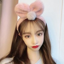보송 리본헤어밴드 여성머리띠 데일리 사진촬영 용품 롯데월드 행사