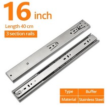 슬라이딩도어댐퍼 행거레일 셀프 인테리어 부속 롤러 NAIERDI-버퍼 댐퍼 레일 10 "-22" 스테인, 04 Buffer 16inch 40cm
