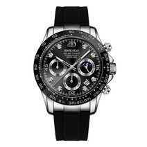 월드타임 남성손목시계 우레탄밴드 크로노 문페이스기능 NO_06660G