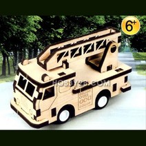 목재 소방 사다리차 풀백 미니카 키트 인지능력 취미 STEM교육 체험학습 굿즈 어린이, 상세페이지참조