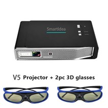 고사양 빔프로젝터 고루멘Smartldea V5 3D 프로젝터 안드로이드 9.0 Wifi 주간 proyector 네이티브 1280*80, 02 V5 2pc 3D glass_02 미국 플러그