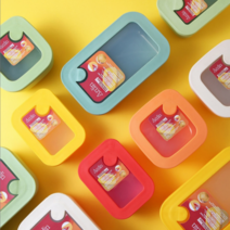 소소마켓 사각 밀폐용기 6컬러 4종 (단품), 직사각(대), 애플민트