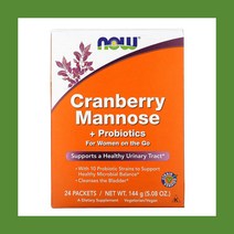 NOW Foods 나우푸드 여성용 크랜베리 디만노스 디마노스 24포 각 6g 우바우르시 추출물 자일리톨