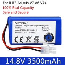 샤오미 치후360 단후이 아이로봇 호환용 신제품 ILIFE 로봇 진공 청소기용 148V 3500mAh 리튬 배터리 ILife, 03 3000mAh