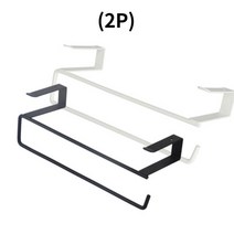 액티브리빙 다용도 주방 옷방 화장실 싱크대 타올 행주 국자 집게 걸이, 블랙(2개입), 2개