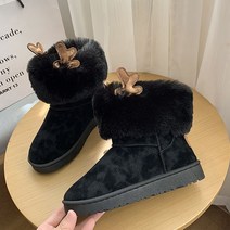 스노우 부츠 여자 겨울 기모 통굽 부티 미끄럼 방지 퍼 부티