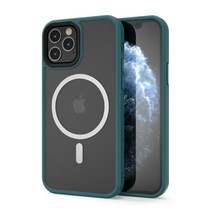 ISEE아이시 Apple 맥세이프 호환 아이폰12 휴대폰 케이스 측면TPU+뒷면PC 4종컬러 강력자석, 아이폰12/12Pro, 그린