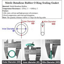 NBR O 링 씰 개스킷 두께 CS 2.5mm OD 6 ~ 190mm 니트릴 부탄올 고무 스페이서 오일 저항 와셔 둥근 모양, 01 2.4mm, 58 OD 70mm ID 65.2mm