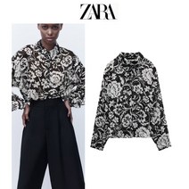 덧장 긴팔 프린트 ZARA 자라 여성 셔츠