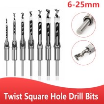 hss 티타늄 코발트 센터 펀치 6-30mm HSS 트위스트 드릴 비트 목공 도구 오거 모티징 치즐 세트 DIY 가구 스퀘어 홀 확장 톱 1 피스, [17] 25mm(0.98in)