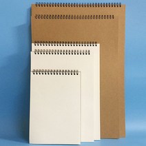스케치북 드로잉북 뜯어쓰는 그림 스케치 도화지 30매 무지 갈색 종합장 8절 다이소, 1-5. 가로철 (A3) 120g