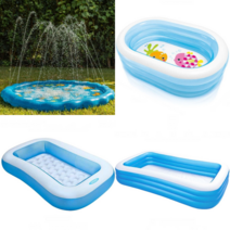 룰루랄라 베란다 수영장 분수매트 풀장 신생아 미니 유아 강아지 에어 풀장 물놀이 옥상, 인텍스 (소)손펌프