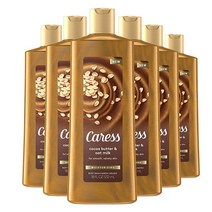 Caress 건조한 피부를 위한 모이스처라이징 바디 워시 코코아 버터와 귀리 밀크는 피부에 수분을 공급합니다 527.3g(18온스) 6개입