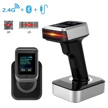 바코드 스캐너 qr 큐알 코드 인식 택배 식당 스캔 1D 2D 휴대용 2.4G 무선 (, 없음