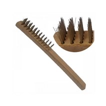 철 와이어 브러시 나무손잡이 긁개 부러시 세척 산화막제거 찌든때제거 용접 드레싱