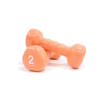 이지홈트 PVC 아령 세트, 크림오렌지, 2개, 2kg