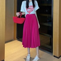 첼로 주름 스커트 밴딩 플리츠 롱스커트