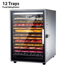건조기 과일 고추 식품 말린 기계 스테인레스 스틸 12 트레이 고기 탈수기, 12 layer_CHINA | UK | 220V