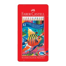 [문구조아] 파버카스텔 수채 색연필 12색 틴케이스 115929 미술 화방 그리기, 2개
