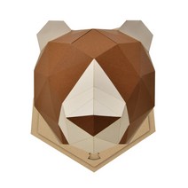 일본 정식수입 KAKUKAKU WALL 곰 L 사이즈 페이퍼크래프트 곰모형 3D모형 장식품 집꾸미기 벽전시