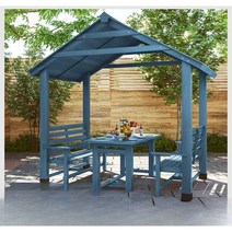 미니 방갈로 2층 원두막 쉼터 오두막 정자 전원주택, 250cmx145cmx245cm 2인의자그레이