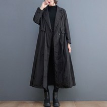 여성 트렌치코트 주름 바람막이 중년 여자 캐주얼룩 간절기 가을 코트 봄 코디