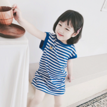 인싸모여 여아용 여름 원피스 스트라이프