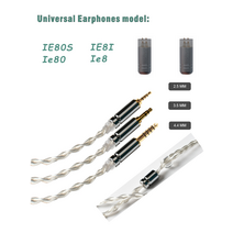 헤드셋 업그레이드 케이블 KZ V30 V20 V80 V90 ZST EDX ZS6 실버 도금 블랙 8 코어 3.5mm 0.75 0.78mm 더블 핀 MMCX, iPhone, 03 IE80-With2Pin