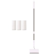 Mr.Ozer 텔레스코픽 받침 커버 돌돌이 스티커 밀대, 16cm 본품 1개 +롤 3개 set