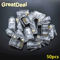 50 개 8 핀 RJ45 커넥터 CAT5 Cat6 모듈러 케이블 플러그 소켓 네트워크 이더넷 크리스탈 HY327, 01 50pcs