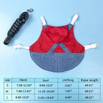 소동물 용품 애완 동물 토끼 옷 데님 재킷 코트 작은 하네스 가죽 끈 조끼 가방 모자 세트 족제비 햄스터, [02] 2, [03] L
