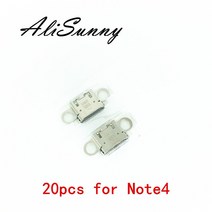 USB 포트 독 커넥터 삼성 갤럭시 노트 4 N910 N910F 용 충전기 플러그 교체 부품 20 개입