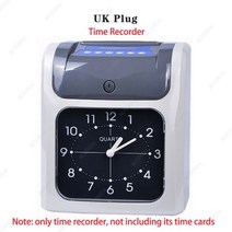 전자 시간 기록계 직원 기록 출석 기계, Dark Grey UK Plug