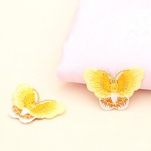 73-884 금사 나비 자수장식_옐로우, 1개